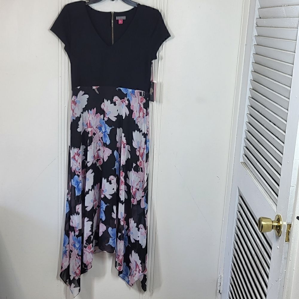 Vince Camuto Black Floral Dress